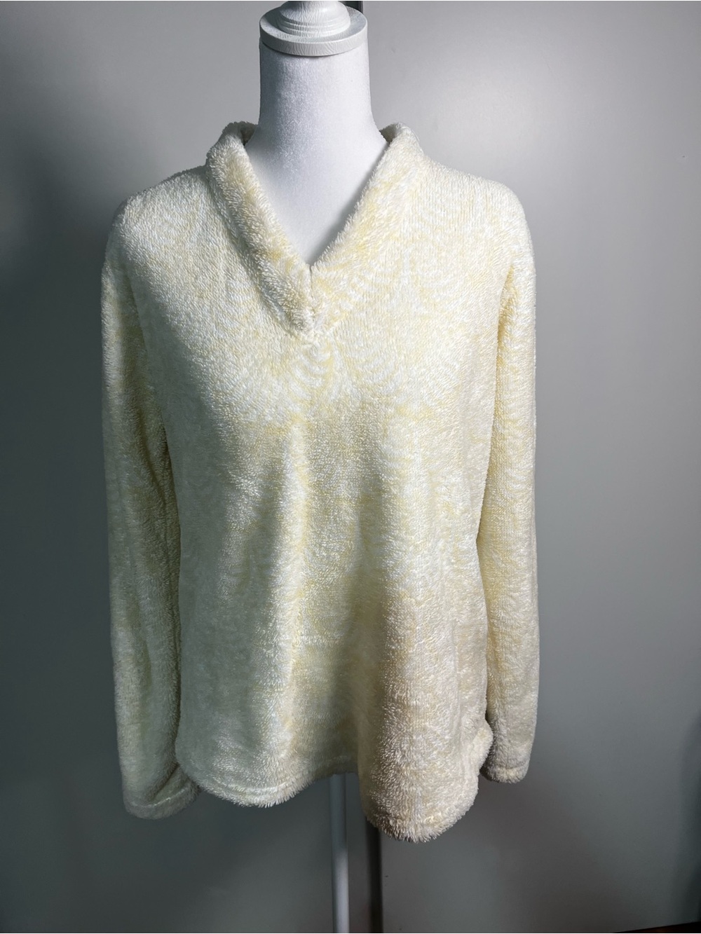 Cozy Plush Cowl-Neck Sweater in Cream
